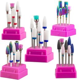 Bits Milling Cutter for Manicure Set Ceramic Nail Drill Bits for Electric Drill Manicure Machine Pedicure Mill Cutters Corn Corundum