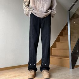 Men's Jeans 2024 Korean Fashion Spring Streetwear Baggy Men Loose Straight Wide Leg Pants Male Brand Clothing Trousers B157