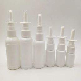 Bottles 50 Pcs 10/15/20/30/50/60ml White Empty Plastic Nasal Spray Bottles Pump Sprayer Nose Spray Refillable Bottle Packaging