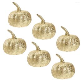 Decorative Flowers 6Pcs Glitter Foam Pumpkins Pumpkin Models Halloween Layout Embellishment