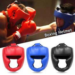 Products Fullcovered Pu Boxing Helmet Kids Adults Muay Thai Training Sparring Boxing Headgear Gym Equipment Taekwondo Head Guard