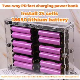 Accessories Lnstall 24 Cell 18650 Lithium Battery 120000mah Without Battery No Welding 100W 120W 120W Punk DIY Power Bank Case Free Shipping