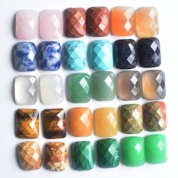 Beads Wholesale 30pcs/lot 2020 new assorted natural stone mixed Rectangle CABOCHON cut faceted beads 12x16mm for jewelry making free