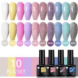 UR SUGAR 10PCS Set Macarone Fluorescence Color Gel Polish Set Gel Nail Art All For Manicure Semi-Permanent Varnish Hybrid Gel 240423