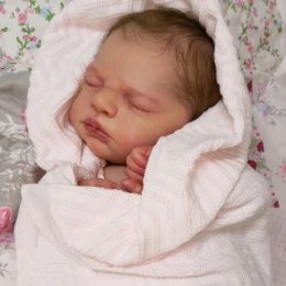 Dolls 21Inch Reborn Doll Kit Everlee Newborn Sleeping Baby Lifelike Touch Soft Unfinished Doll Parts DIY Toys