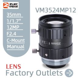 Philtres 35 mm Fixed Focal Length 1/1.7 Inch 12Megapixel C Mount Lens FA Manual Iris F2.4 Low Distortion High Resolution Camera Lens 12MP