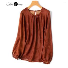 Women's T Shirts 2024 Spring Chinese Style Fragrant Cloud Yarn Full Luo Red Classical Loose Lantern Sleeve T-shirt