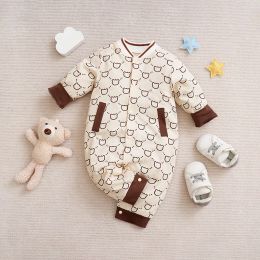 One-Pieces Spring And Autumn Boys And Girls Cute Cartoon Little Bear Full Print Cotton Comfortable Casual Long Sleeve Baby Bodysuit