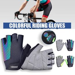 Cycling Gloves Half-finger Breathable Non-slip Fingerless Sport Reflective Bicycle Unisex Equipment