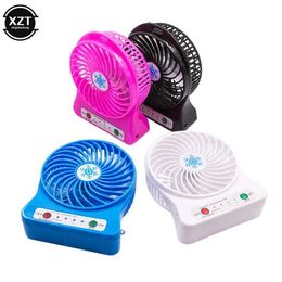 Other Appliances New portable charging LED light fan air cooler mini desktop USB fan third wind USB fan cooling handheld mini fan hot selling J240423