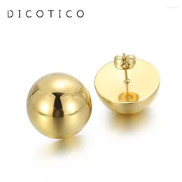 Dangle Earrings Simple Round Stainless Steel For Women Girl Gold Silver Colour Ball Beads Ear Stud Semicircle Geometric Jewellery Gifts