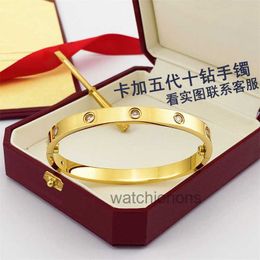 High Quality Luxury Bangle Crrater Kaga Five Generation Ten Diamond Bracelet Titanium Steel Screwdriver Fashion and Popular Personality Rose Gold for Men Women