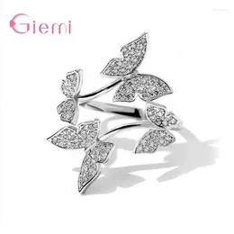 Cluster Rings Authentic 925 Sterling Silver Luxury Butterfly Adjustable Finger For Women Wedding Engagement Ring Jewellery Wholesale