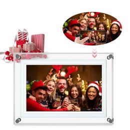 Frames NEW 8000mah Battery Operated Acrylic WIFI Digital Photo Frame with Vphoto APP Installed Clock Time Setting Phone Sending Control