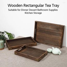 Tea Trays Kitchen Storage Supplies Handmade Tray With Handle Wooden Rectangular Farmhouse Cocktails Coffee Cup