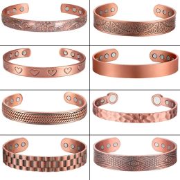 Strands Pure Copper Magnetic Bracelet Men Arthritis Adjustable Magnets Women Cuff Therapy Health Energy Bangles Dropshipping / Wholesale