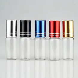Storage Bottles 300pcs 5/10ml Clear Glass Essential Oil Roller With Balls Perfumes Lip Balms Roll On Bottle F2024384