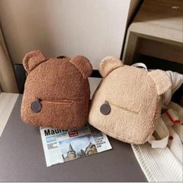 Backpack Kids Boys Girls School Bags Fashion Children Cute Bear Ear Fleece Mini Book Bag