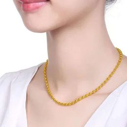 Neck Jewellery High-quality Gold Bead Necklace 999 Solid Ball Chain for Men and Women