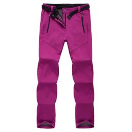 Pants Pants Hiking Skiing Thermal Softshell Snowboard Camping Skating Waterproof Fleece for Women Outdoor Trekking Trousers