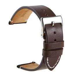 Quick Release Calfskin Leather Watch Band Soft Matte Leather Watchbands 16 18 20 22 24mm Straps for Smart Watches 240408