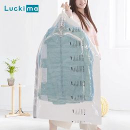 Sealers Clothes Vacuum Storage Bags for Home Max Space Saving Hanging Type Free Pump Dustproof Dampproof Creaseproof Space Saver Bag