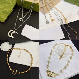 Luxury Designer Pendant Necklace for Women Exquisite High Sense Matching 18K Gold Plated Necklaces Jewellery Fashion Design Accessories Party Couple Gift