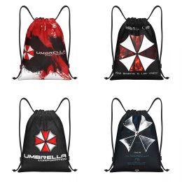 Bags Corporation Red Umbrella Drawstring Backpack Sports Gym Bag String Bag Sports Sackpack Gym Sack