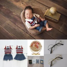 Swimwear Dvotinst Newborn Baby Boy Girlsphotography College Outfit Set Books Glasses Globe Creative Mini Props Photo Shooting Accessories