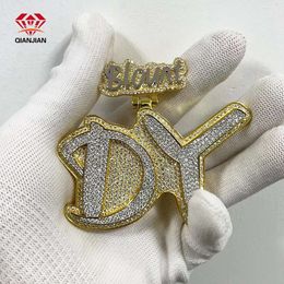 Letter Custom Hot Sale Sier Fine Jewellery Necklace D Colour VVS Moissanite Iced Out Pendant