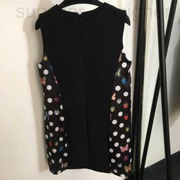 Runway Dresses Designer 2023 Summer och Autumn Fashion Women's New Seven Star Ladybug Butterfly Dot Print Spliced ​​Tank Top Dress PQKW