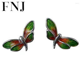 Stud Earrings FNJ Shaolan Dragonfly 925 Silver Original Pure S925 Sterling Earring For Women Jewelry Good Luck