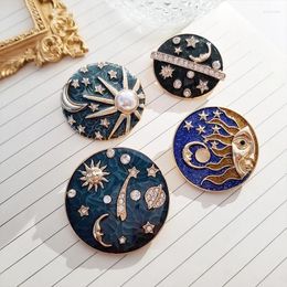 Brooches Morkopela Est Enamel Pin Custom Brush Art Starry Sky Oil Painting Brooch Badge Shirt Lapel Buckle Jewellery Gift For Friend