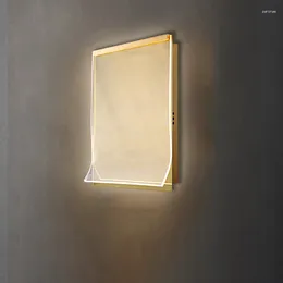 Wall Lamp Modern Luxury Gold Bedroom Bedside Minimalist Acrylic Creative Corridor Aisle Background Sconce Luminaire