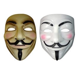Vendetta mask anonymous mask of Guy Fawkes Halloween fancy dress costume white yellow 2 colors9678155