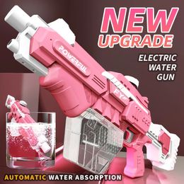 Water-Absorbable Electric Water Gun Toys Full Automatic Shooting Outdoor Summer Water Gun Toy Gifts Children Boys Girls Adults 240412