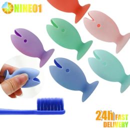 Heads Tooth Brush Cover Caps Stand Cute Standing Portable Travel Toothbrush Head Cover Cute Fish Shape Silicone Suction Cup Toothbrush