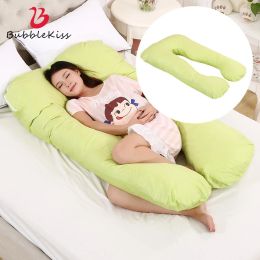 Pillows Bubble Kiss UShape Large Pregnancy Pillows Cotton Sleep Support Pillow For Pregnant Cartoon Pattern Maternity Side Sleepers