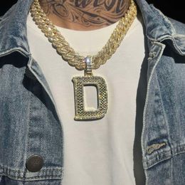 Custom Hip Hop Iced Out Jewellery Necklace Fashion Sterling Sier Moissanite Diamond Letter D Pendant