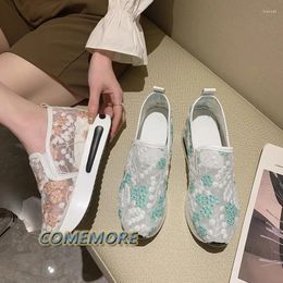 Casual Shoes Spring Summer Woman Flat Platform Ladies Slip On Women's Thick Soled Female Chunky Heels Vulcanised Footwear Sneakers