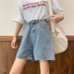 Women's Jeans Blue Denim Shorts For Women Summer High Wais Half Pants Casual Baggy Wide Y2k Clothing Female Streetwear Bottom