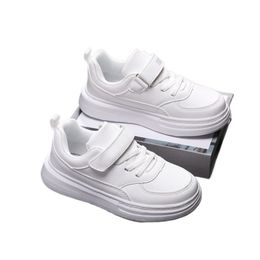 Children's Cricket Shoes Spring White Boys' Shoes Leather Top Girls' Little White Shoes Casual Primary School White Sports Shoes
