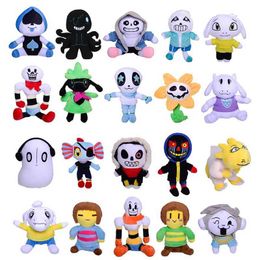 Plush Dolls Anime Undertale Stuffed PP Cotton Plush Toys Kawaii Cartoon Game Role Sans Frisk 20-30cm Soft Dolls Birthday Gifts for Children T240422