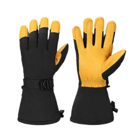 Gloves Winter Cowhide Mittens Men Women Ski Motorcycle Riding Gloves Mountain Bike Cycling Glove Windproof Waterproof Outdoor Sports