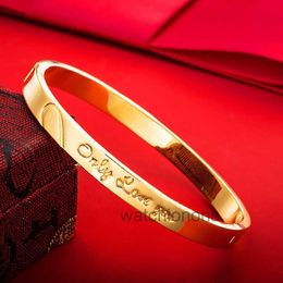 High Quality Luxury Bangle carter Seize the Nansha Gold Bracelet Womens Plated Circle Symbol Buckle Jewelry Korean Edition Trendy and Colorless