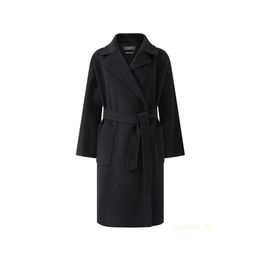 Designer Coats Cashmere Coats Luxury Coats Women's Coats Maxmaras Can Be Custom Sized Womens Sheep Wool Medium Length Black Coat