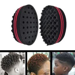 Tools Oval Double Sides Magic Twist Hair Brush Sponge Brush For Natural Afro Coil Wave Dread Sponge Brushes Hair Braids Braiding Hair