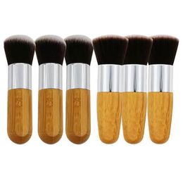 Professional Bamboo Foundation Brush Powder Concealer Blush Liquid Foundation Blush Angled Flat Top Base Liquid Cosmetics FY5572 92041550