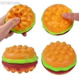 Decompression Toy New Hamburger Popit Squishy Fidget Toy Press Bubble Decompression Ball Stress Relief Squishies Doll Stress Busting Kids Gift d240424