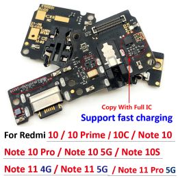 Cables USB Charging Port Microphone Dock Connector Board Flex Repair Parts For Xiaomi Poco M3 Pro Redmi 10C Note 11 10 5G Pro 10S 11E